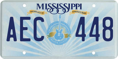 MS license plate AEC448