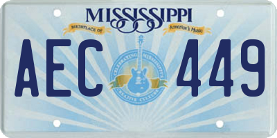 MS license plate AEC449