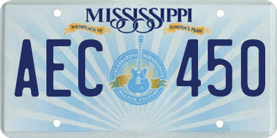 MS license plate AEC450