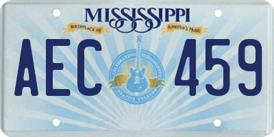 MS license plate AEC459