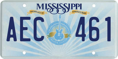 MS license plate AEC461