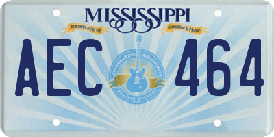MS license plate AEC464