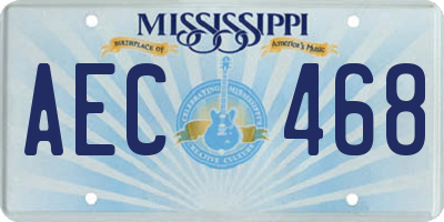 MS license plate AEC468