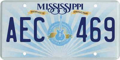 MS license plate AEC469