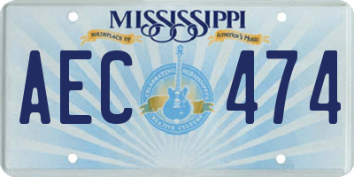MS license plate AEC474