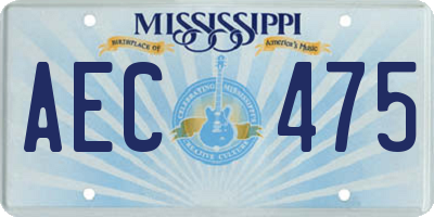 MS license plate AEC475
