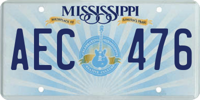 MS license plate AEC476