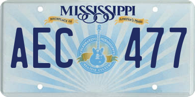MS license plate AEC477