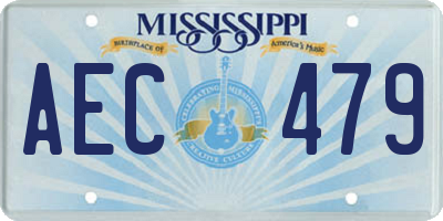 MS license plate AEC479
