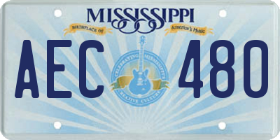MS license plate AEC480