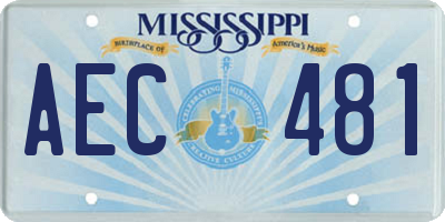 MS license plate AEC481