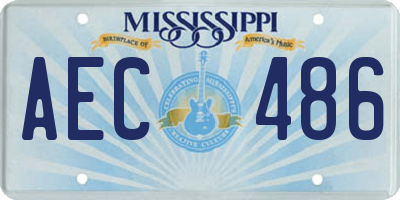 MS license plate AEC486