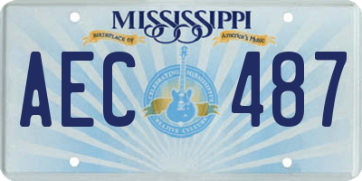 MS license plate AEC487