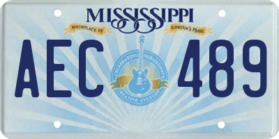 MS license plate AEC489