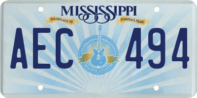 MS license plate AEC494