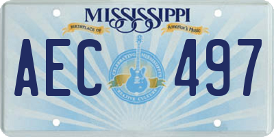 MS license plate AEC497