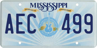 MS license plate AEC499