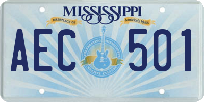 MS license plate AEC501