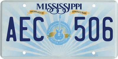 MS license plate AEC506