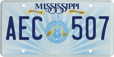 MS license plate AEC507