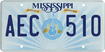 MS license plate AEC510