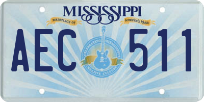 MS license plate AEC511