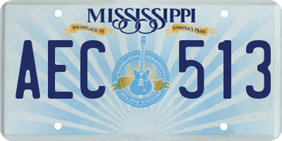 MS license plate AEC513