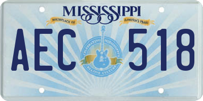 MS license plate AEC518