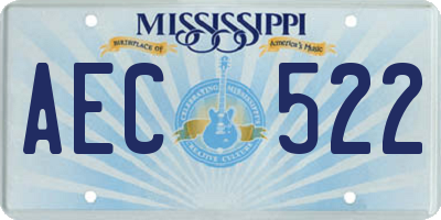 MS license plate AEC522
