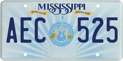 MS license plate AEC525