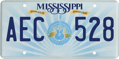 MS license plate AEC528