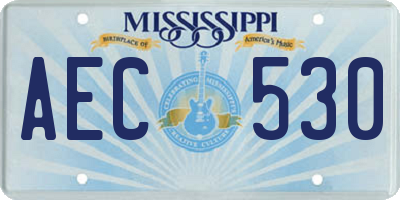 MS license plate AEC530
