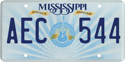 MS license plate AEC544