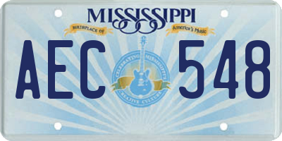 MS license plate AEC548