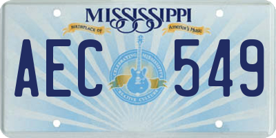 MS license plate AEC549