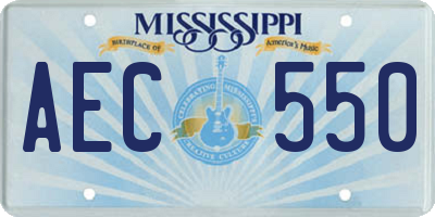 MS license plate AEC550