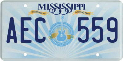 MS license plate AEC559