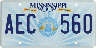MS license plate AEC560