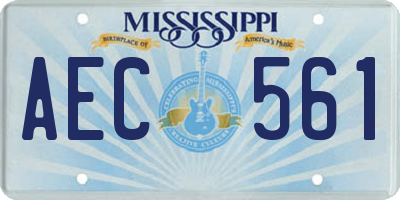MS license plate AEC561