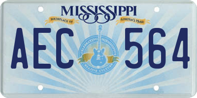 MS license plate AEC564