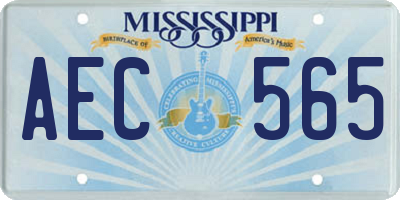 MS license plate AEC565