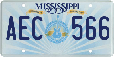 MS license plate AEC566