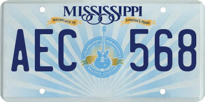 MS license plate AEC568