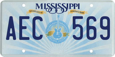 MS license plate AEC569