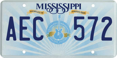 MS license plate AEC572