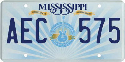 MS license plate AEC575