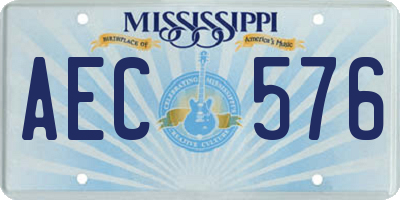MS license plate AEC576