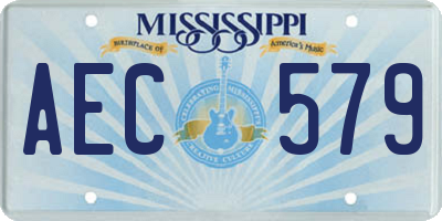 MS license plate AEC579