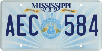 MS license plate AEC584