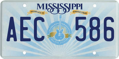 MS license plate AEC586